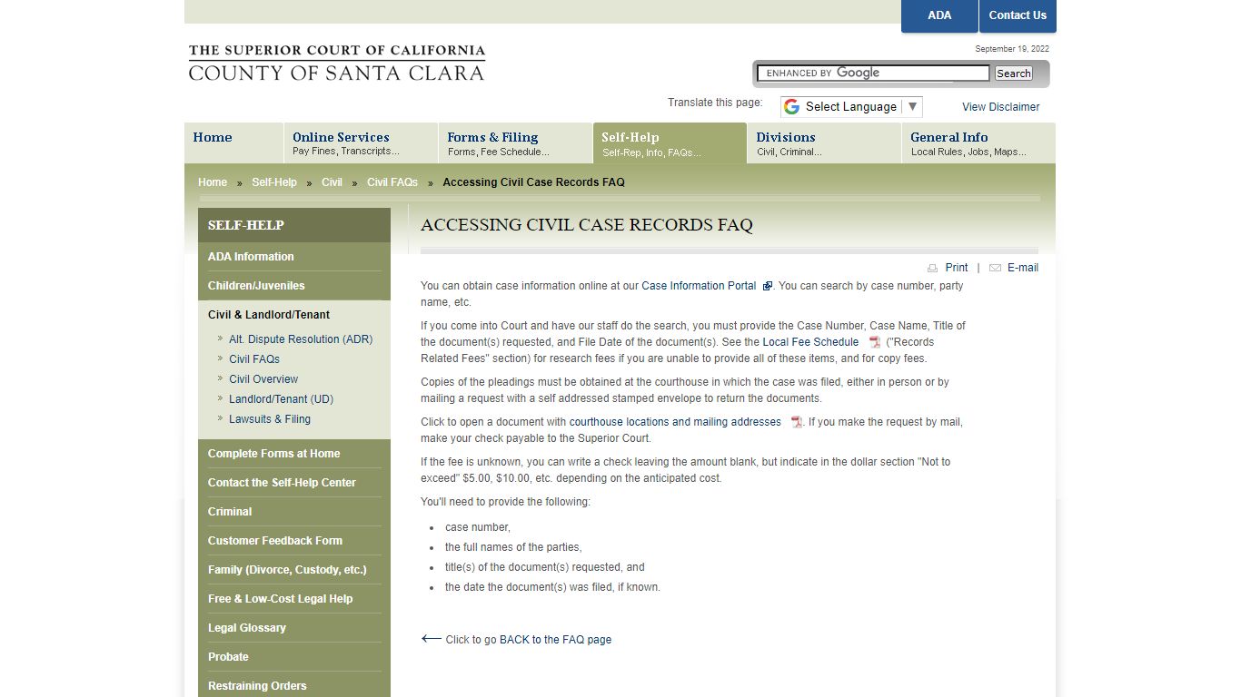 Accessing Civil Case Records FAQ - The Superior Court of California ...